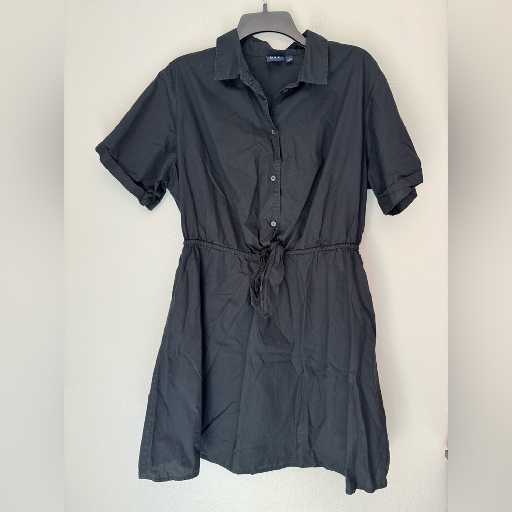 GAP Charcoal Button-Up Midi Dress